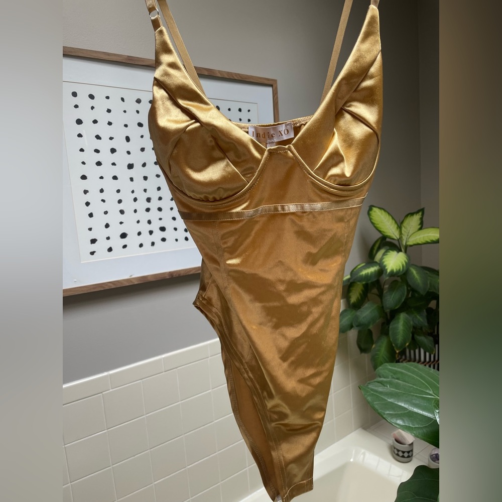 Gold Satin Body Suit